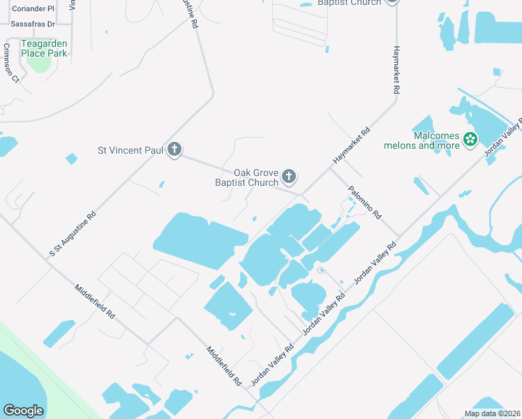 map of restaurants, bars, coffee shops, grocery stores, and more near 2550 Haymarket Road in Dallas