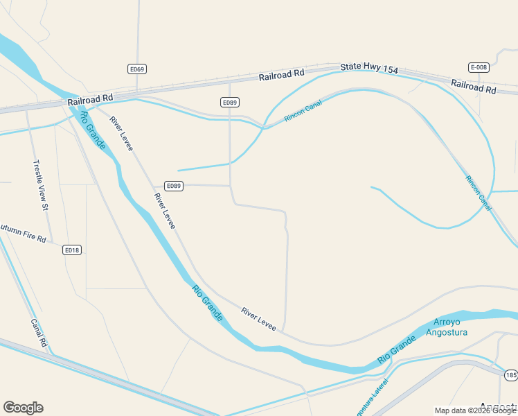 map of restaurants, bars, coffee shops, grocery stores, and more near County Road E089 in Rincon