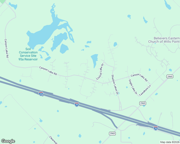 map of restaurants, bars, coffee shops, grocery stores, and more near 1044 Hidden Oaks Drive in Wills Point
