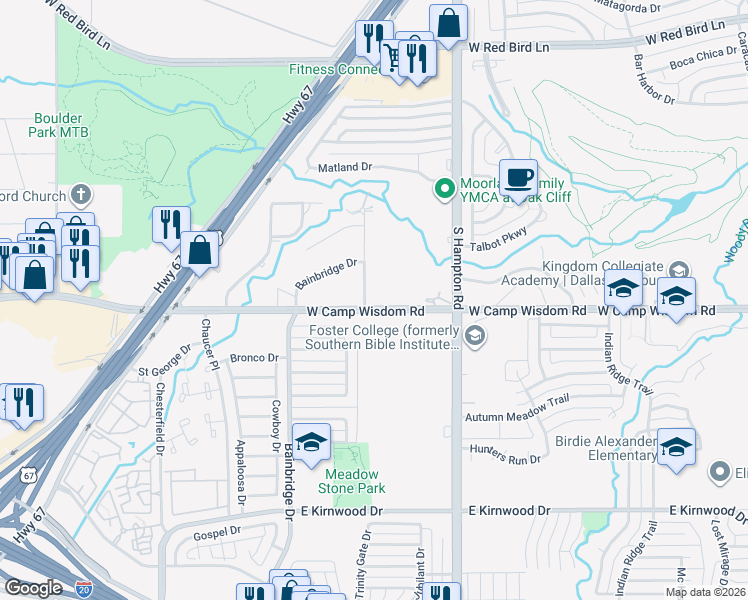 map of restaurants, bars, coffee shops, grocery stores, and more near 7016 Cliffwood Drive in Dallas