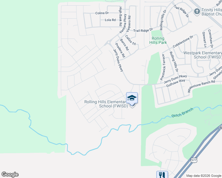 map of restaurants, bars, coffee shops, grocery stores, and more near 11600 Benbrook Boulevard in Benbrook