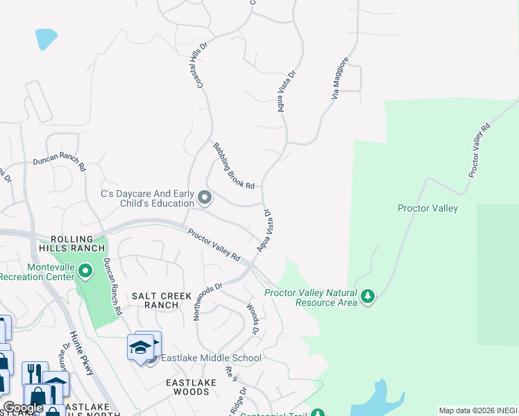 map of restaurants, bars, coffee shops, grocery stores, and more near 2984 Winding Fence Way in Chula Vista