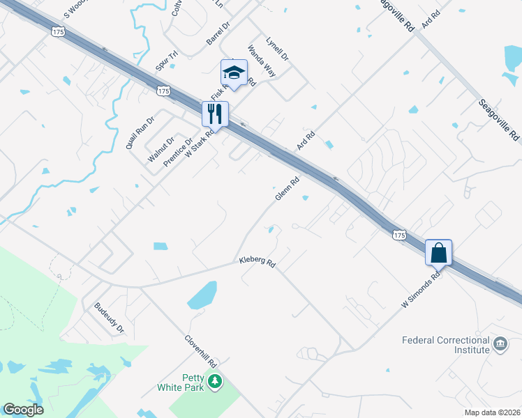 map of restaurants, bars, coffee shops, grocery stores, and more near 280 Glenn Road in Seagoville
