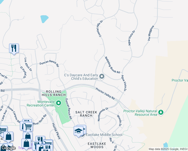 map of restaurants, bars, coffee shops, grocery stores, and more near 684 Coastal Hills Drive in Chula Vista