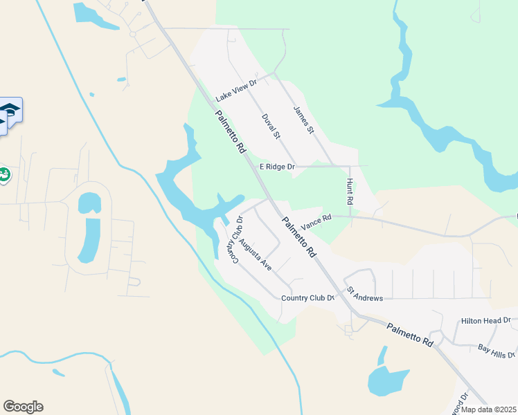 map of restaurants, bars, coffee shops, grocery stores, and more near 419 Country Club Drive in Benton