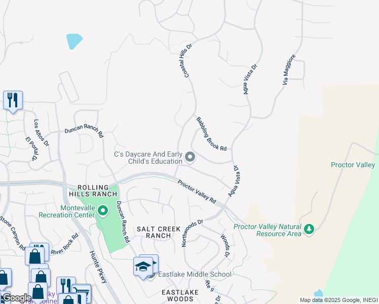 map of restaurants, bars, coffee shops, grocery stores, and more near 2936 Winding Fence Way in Chula Vista