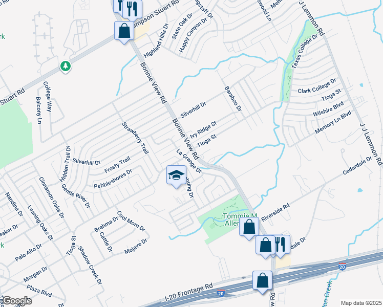 map of restaurants, bars, coffee shops, grocery stores, and more near 3812 Tioga Street in Dallas