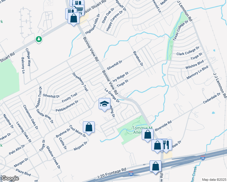 map of restaurants, bars, coffee shops, grocery stores, and more near 3812 Tioga Street in Dallas