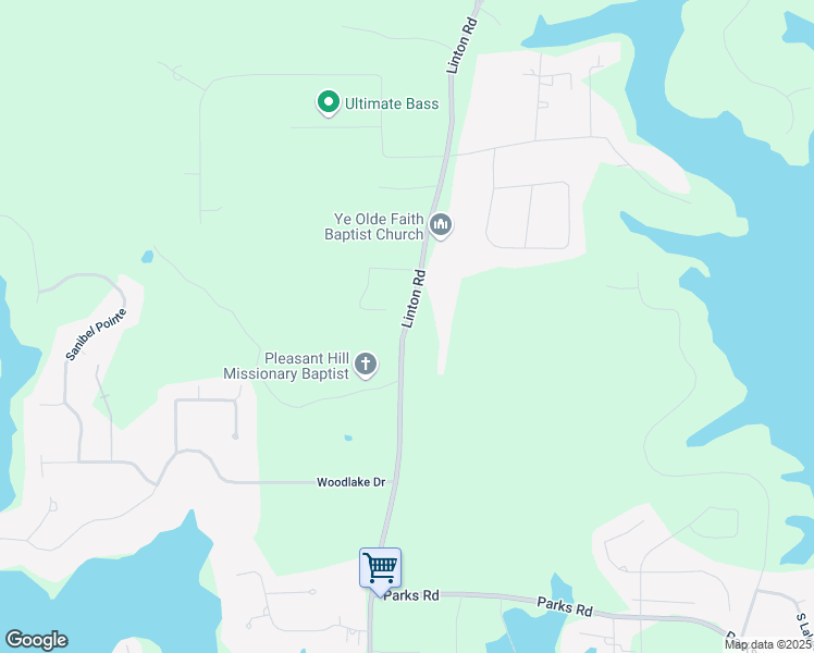 map of restaurants, bars, coffee shops, grocery stores, and more near 1326 Linton Road in Benton