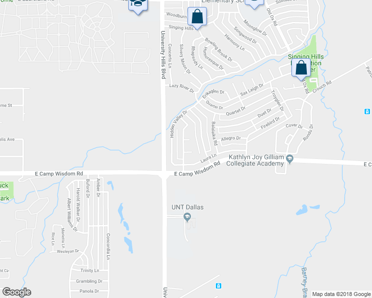 map of restaurants, bars, coffee shops, grocery stores, and more near 6918 Carioca Drive in Dallas
