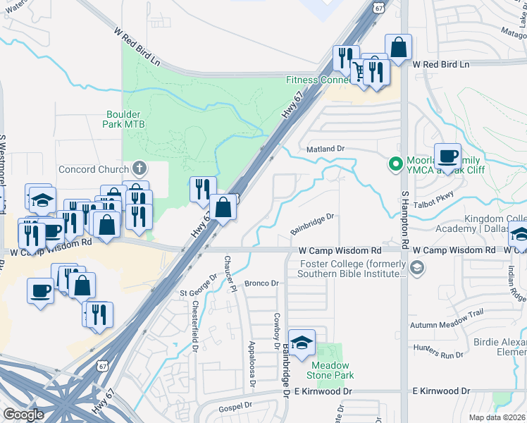 map of restaurants, bars, coffee shops, grocery stores, and more near 6825 Richwood Drive in Dallas