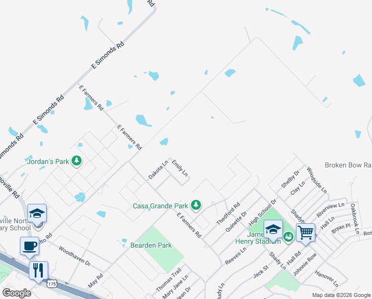 map of restaurants, bars, coffee shops, grocery stores, and more near 1270 Alto Rd in Seagoville