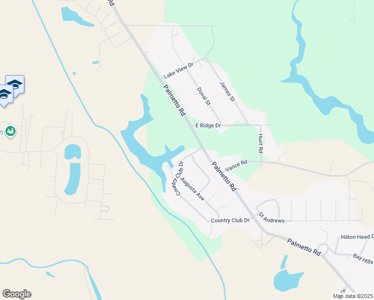 map of restaurants, bars, coffee shops, grocery stores, and more near 419 Country Club Drive in Benton