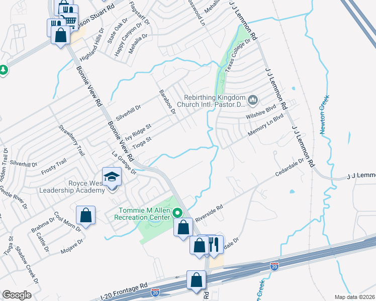map of restaurants, bars, coffee shops, grocery stores, and more near 4333 Memory Lane Boulevard in Dallas