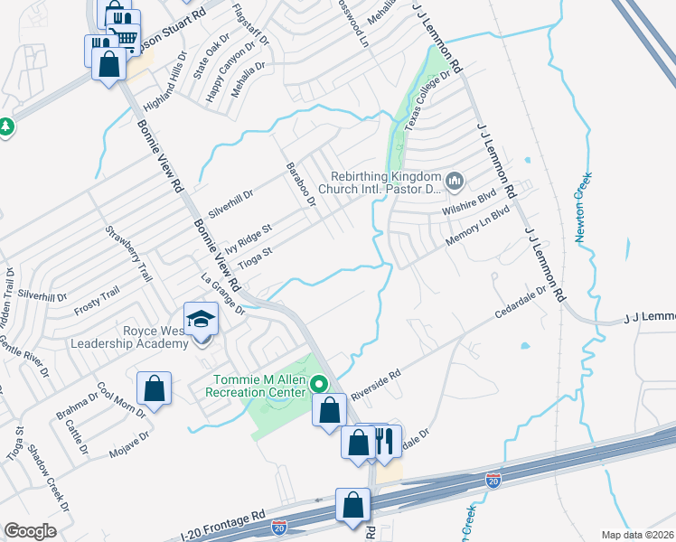 map of restaurants, bars, coffee shops, grocery stores, and more near 4333 Memory Lane Boulevard in Dallas