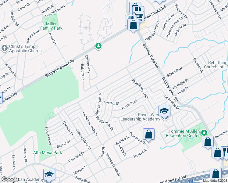 map of restaurants, bars, coffee shops, grocery stores, and more near 3422 Judge Dupree Drive in Dallas
