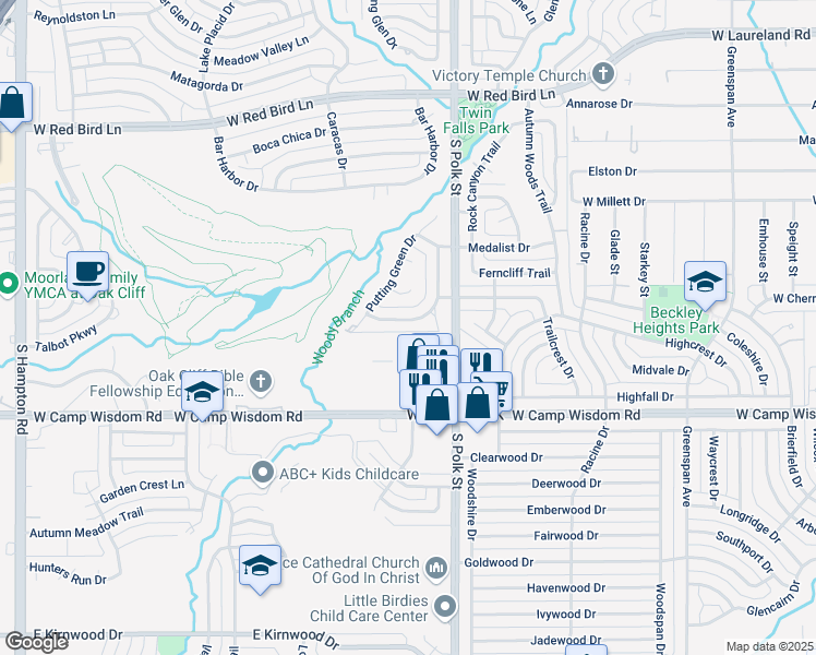 map of restaurants, bars, coffee shops, grocery stores, and more near 1211 Golden Trophy Drive in Dallas