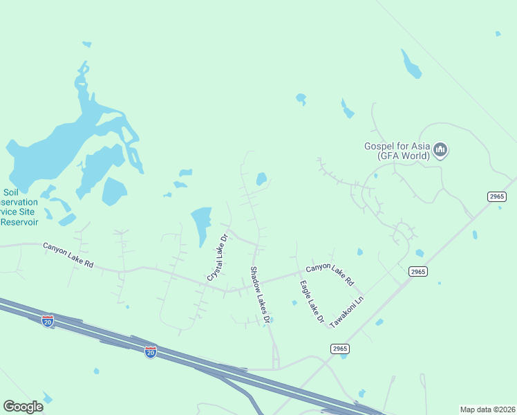 map of restaurants, bars, coffee shops, grocery stores, and more near 1376 Shadow Lakes Drive in Wills Point