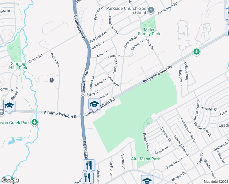 map of restaurants, bars, coffee shops, grocery stores, and more near 2531 Naoma Street in Dallas
