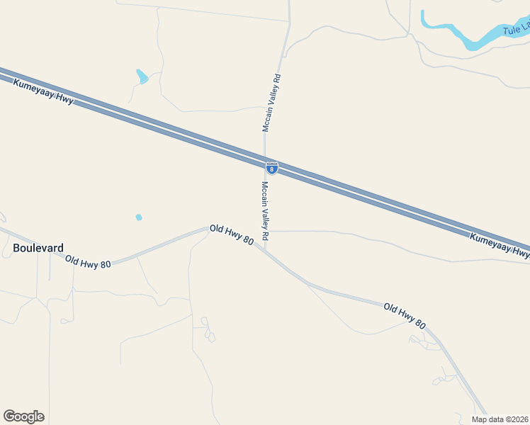 map of restaurants, bars, coffee shops, grocery stores, and more near Mccain Valley Road in Boulevard