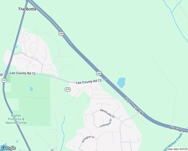 map of restaurants, bars, coffee shops, grocery stores, and more near 6814 U.S. Highway 280 West in Opelika