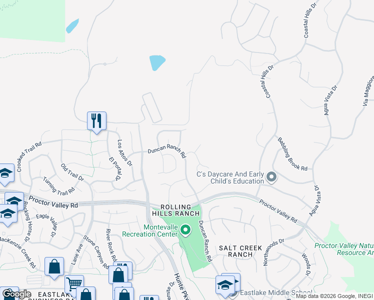 map of restaurants, bars, coffee shops, grocery stores, and more near 615 Wilmington Drive in Chula Vista