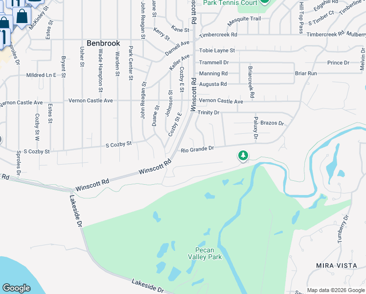map of restaurants, bars, coffee shops, grocery stores, and more near 1009 Rio Grande Drive in Fort Worth