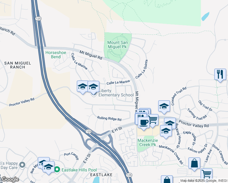 map of restaurants, bars, coffee shops, grocery stores, and more near 434 Avenida Gabriel in Chula Vista