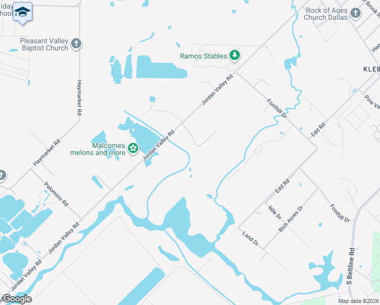 map of restaurants, bars, coffee shops, grocery stores, and more near 3300 Jordan Valley Road in Dallas