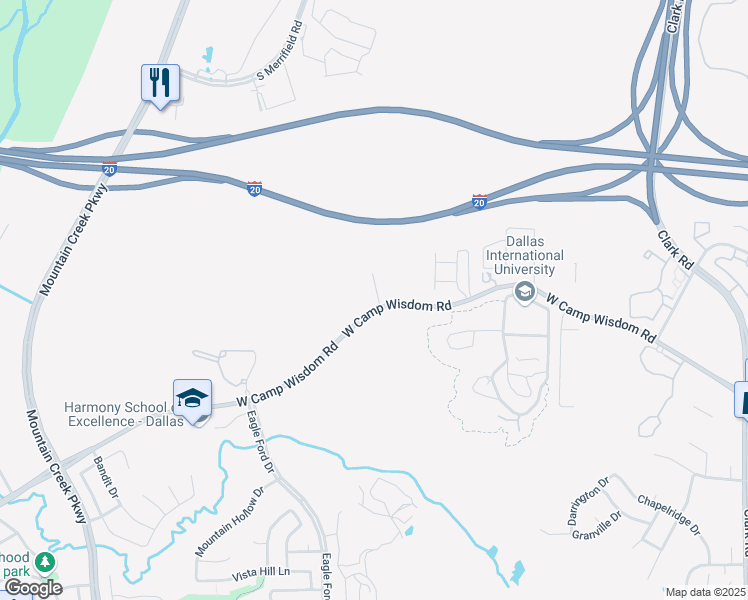 map of restaurants, bars, coffee shops, grocery stores, and more near 6667 Mountain Trail in Dallas