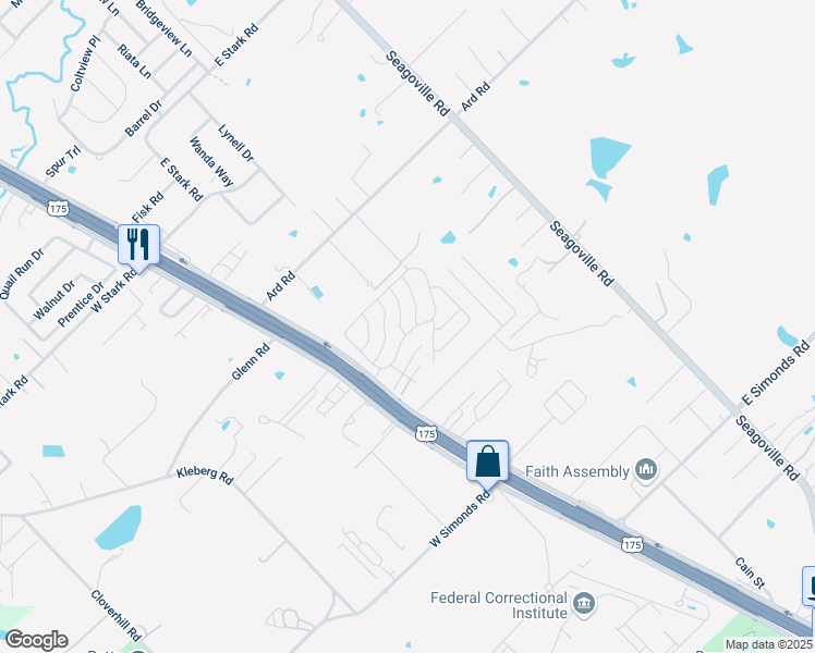 map of restaurants, bars, coffee shops, grocery stores, and more near 1036 Kennedy Avenue in Seagoville