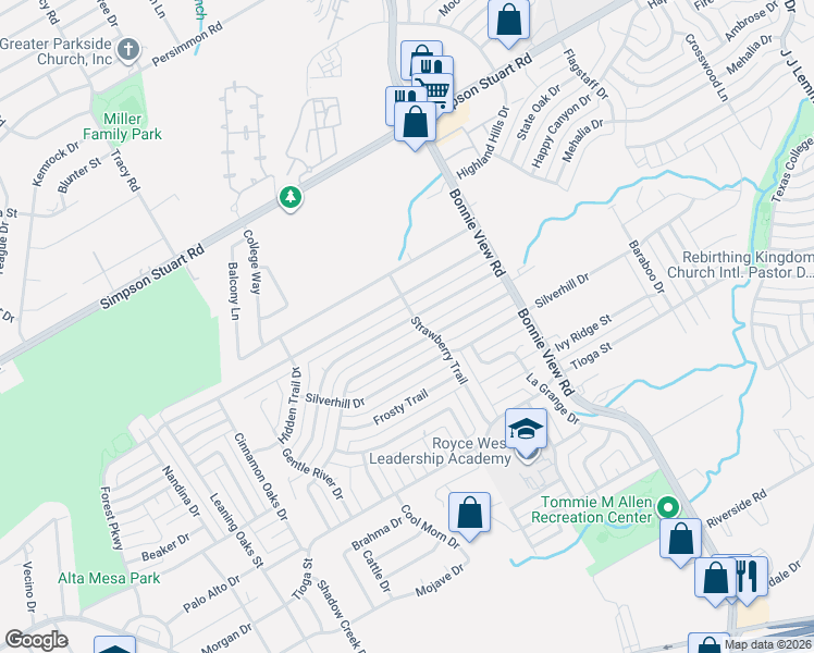 map of restaurants, bars, coffee shops, grocery stores, and more near 3519 Soft Cloud Drive in Dallas