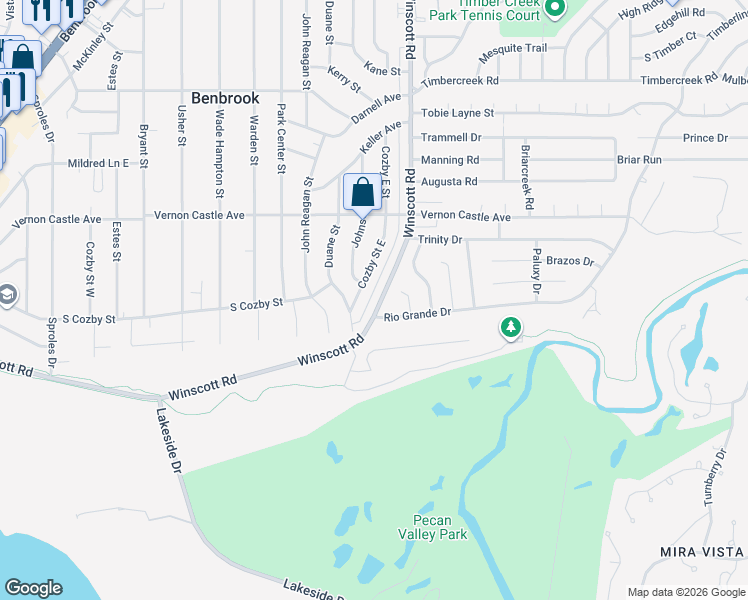 map of restaurants, bars, coffee shops, grocery stores, and more near 1009 Rio Grande Drive in Fort Worth