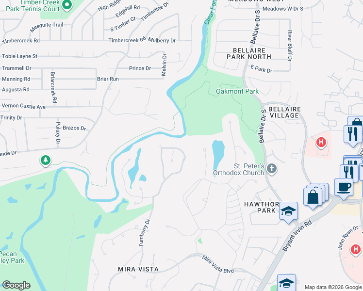 map of restaurants, bars, coffee shops, grocery stores, and more near 6712 Laurel Valley Drive in Fort Worth