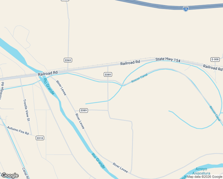 map of restaurants, bars, coffee shops, grocery stores, and more near County Road E089 in Rincon