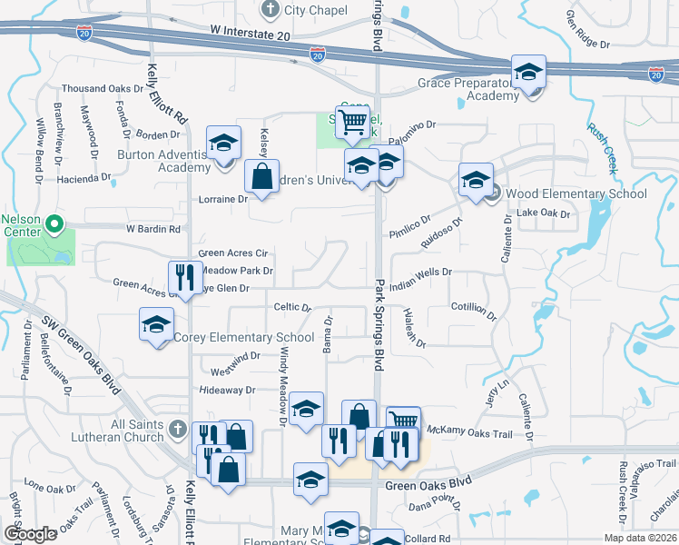map of restaurants, bars, coffee shops, grocery stores, and more near 4811 Rye Glen Drive in Arlington