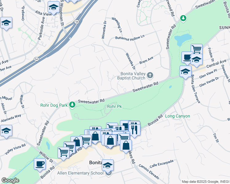 map of restaurants, bars, coffee shops, grocery stores, and more near 4519 Cresta Verde Lane in Bonita
