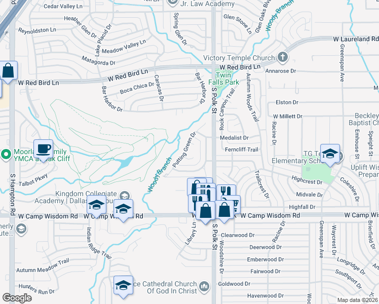 map of restaurants, bars, coffee shops, grocery stores, and more near 6632 Divot Circle in Dallas