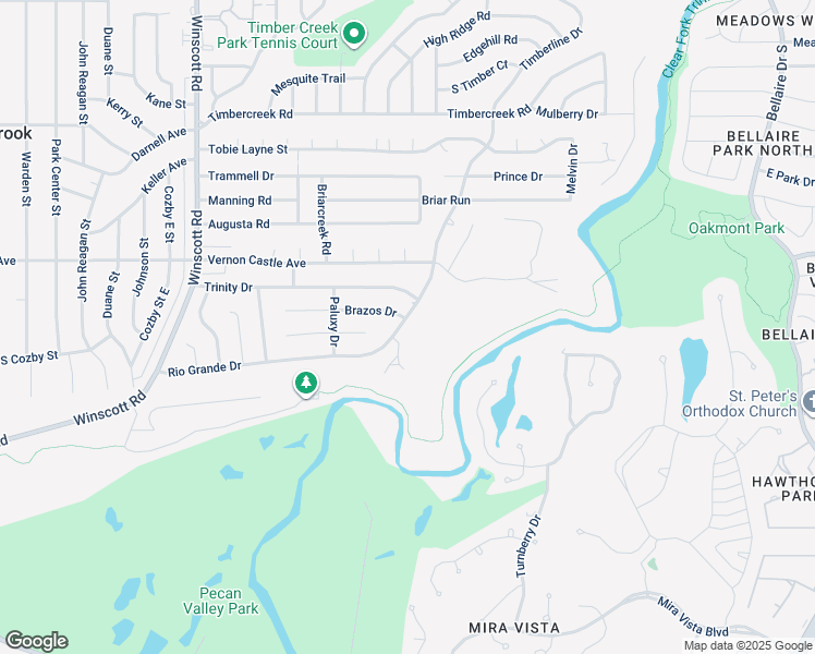 map of restaurants, bars, coffee shops, grocery stores, and more near 99 San Gabriel Court in Fort Worth