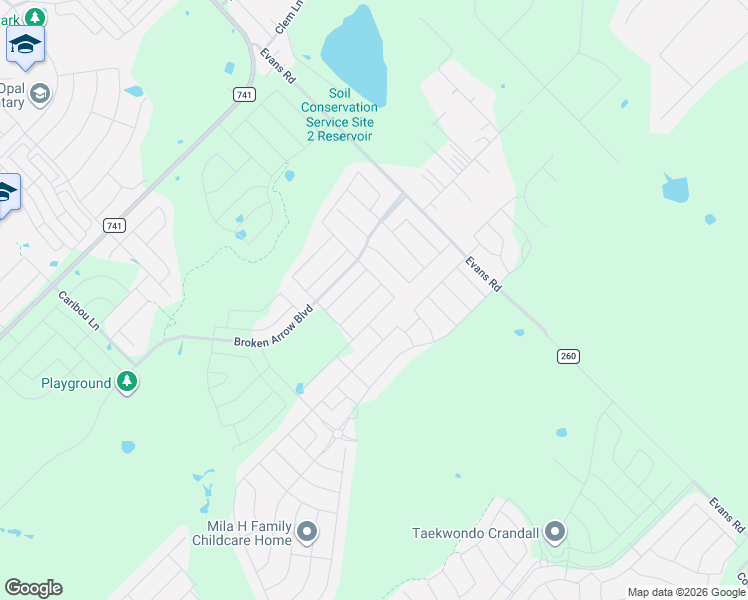 map of restaurants, bars, coffee shops, grocery stores, and more near 1149 Avalon Dr in Crandall