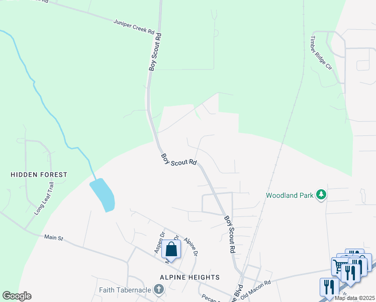 map of restaurants, bars, coffee shops, grocery stores, and more near 110 Williamsburg Trail in Byron