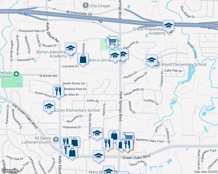map of restaurants, bars, coffee shops, grocery stores, and more near 4811 Rye Glen Drive in Arlington