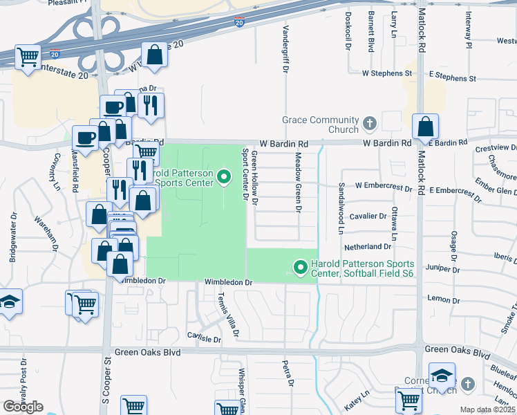 map of restaurants, bars, coffee shops, grocery stores, and more near 937 Flagstone Drive in Arlington