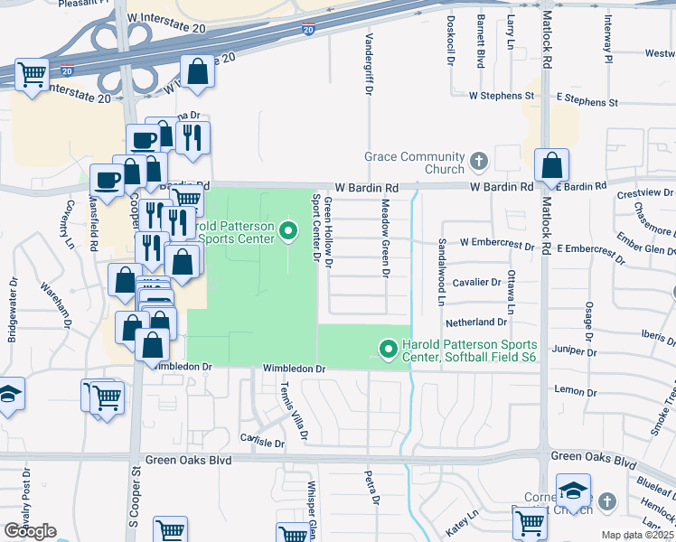 map of restaurants, bars, coffee shops, grocery stores, and more near 937 Flagstone Drive in Arlington