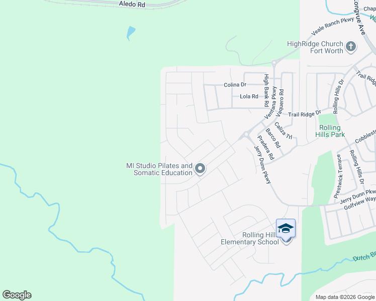 map of restaurants, bars, coffee shops, grocery stores, and more near 5648 Santa Elena Court in Fort Worth