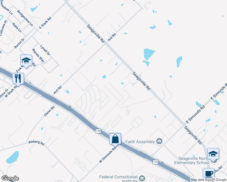 map of restaurants, bars, coffee shops, grocery stores, and more near 85 Kelly Street in Seagoville