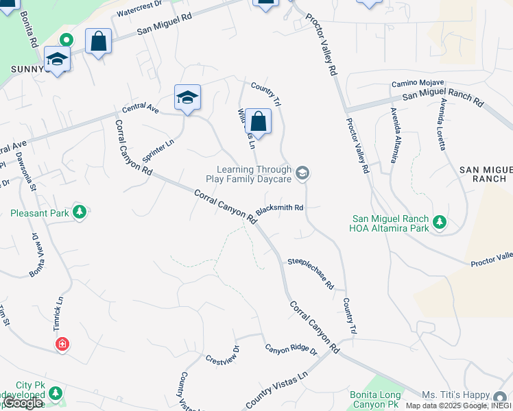 map of restaurants, bars, coffee shops, grocery stores, and more near 5811 Blacksmith Road in Bonita