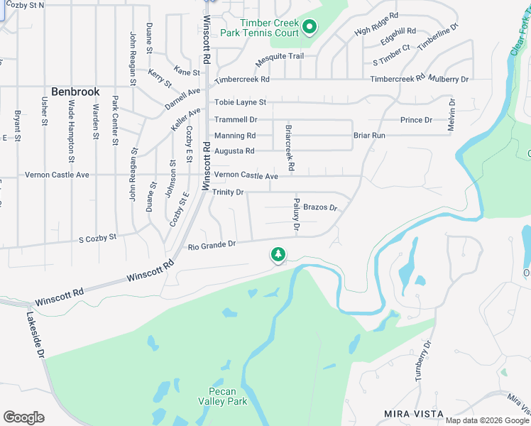 map of restaurants, bars, coffee shops, grocery stores, and more near 1208 Brazos Drive in Benbrook