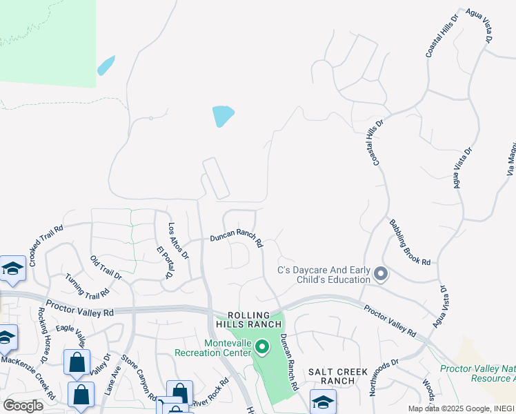 map of restaurants, bars, coffee shops, grocery stores, and more near 2781 Valley Creek Drive in Chula Vista