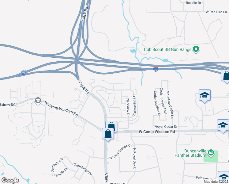 map of restaurants, bars, coffee shops, grocery stores, and more near 6900 Clarkridge Drive in Dallas